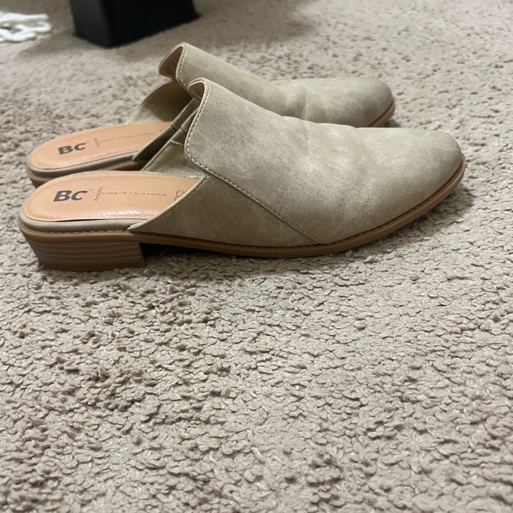 Free People Beige Mules